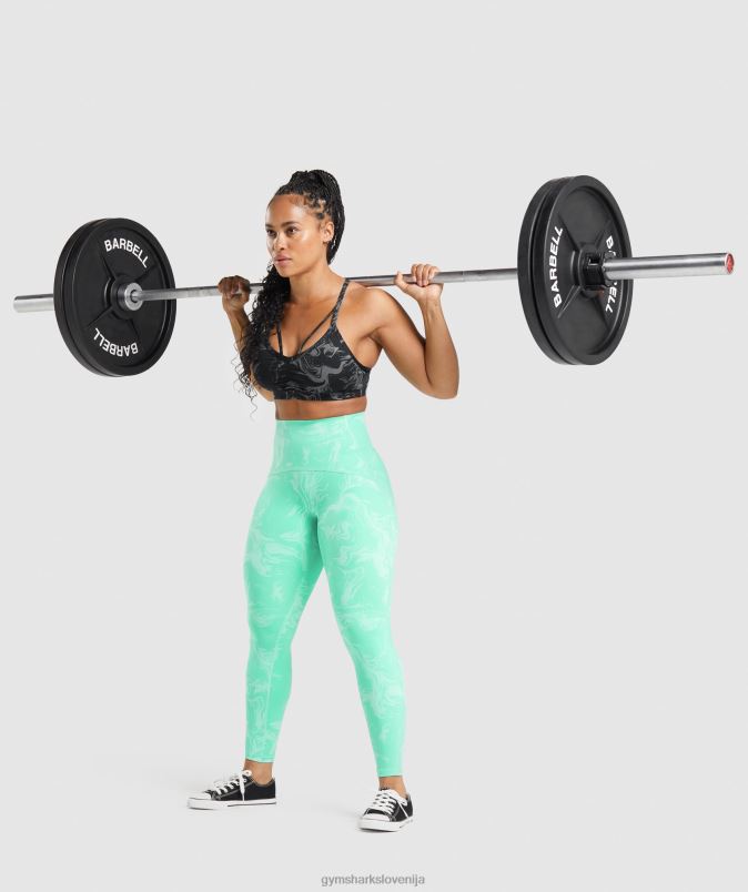 gamaše za podporo pasu ženskeGymshark svetlo turkizen tisk J00L2327