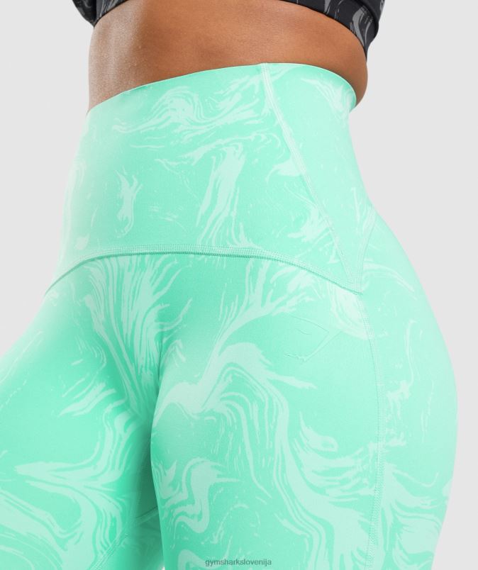 gamaše za podporo pasu ženskeGymshark svetlo turkizen tisk J00L2327