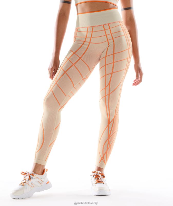 linearne brezšivne pajkice wtflex ženskeGymshark prodnato siva/oranžna/kokosovo bela J00L2324
