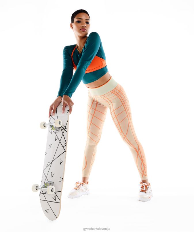 linearne brezšivne pajkice wtflex ženskeGymshark prodnato siva/oranžna/kokosovo bela J00L2324