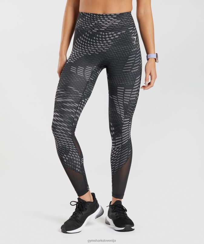 športne tekaške pajkice ženskeGymshark črni tisk J00L2328