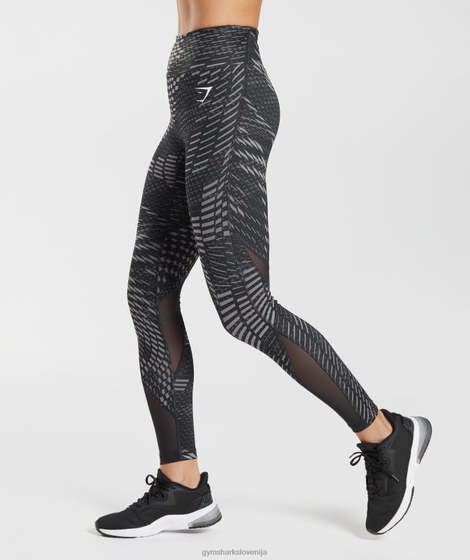 športne tekaške pajkice ženskeGymshark črni tisk J00L2328