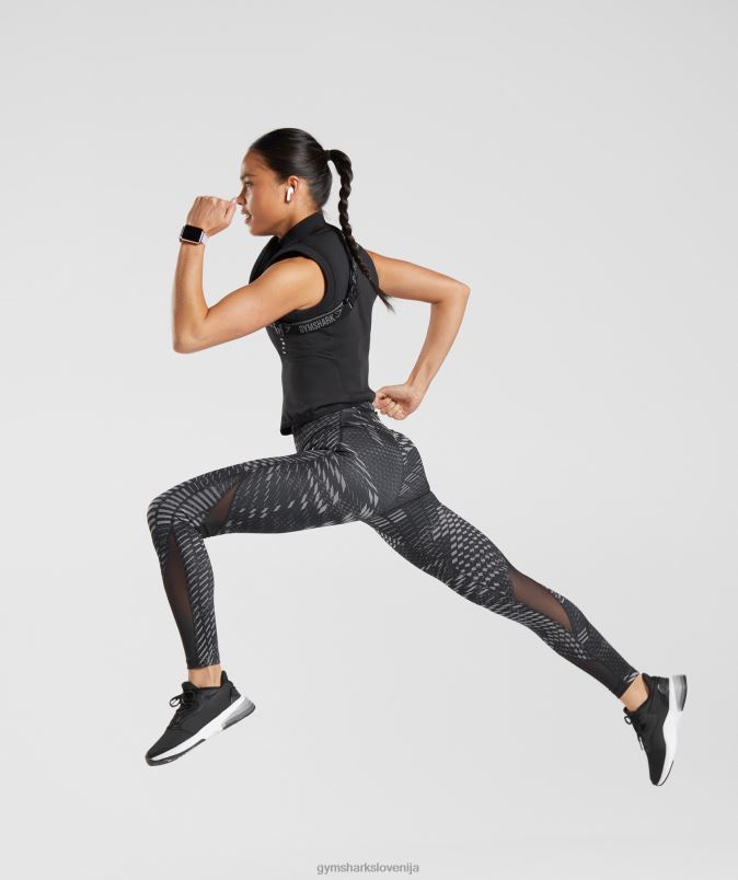 športne tekaške pajkice ženskeGymshark črni tisk J00L2328