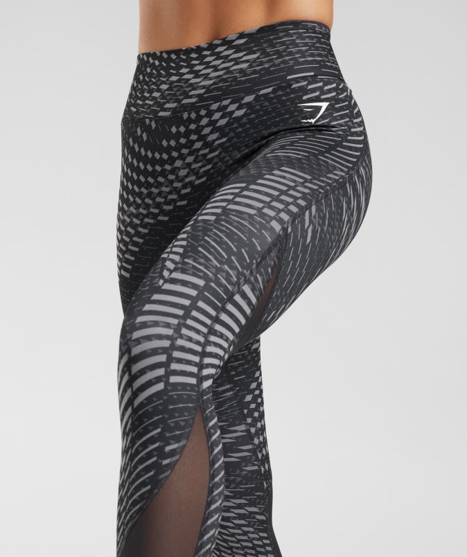 športne tekaške pajkice ženskeGymshark črni tisk J00L2328