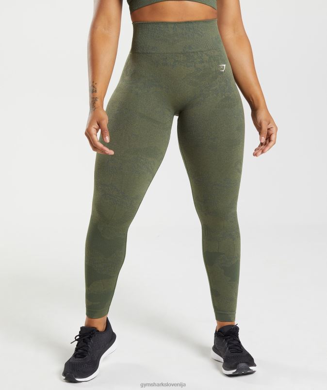 prilagodite maskirne brezšivne pajkice ženskeGymshark moss olive / jedro olive J00L2244