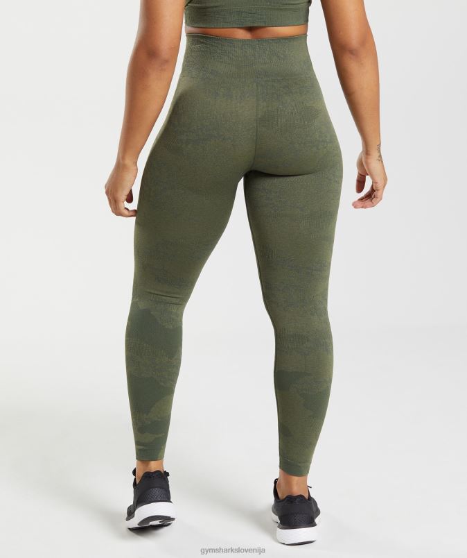 prilagodite maskirne brezšivne pajkice ženskeGymshark moss olive / jedro olive J00L2244