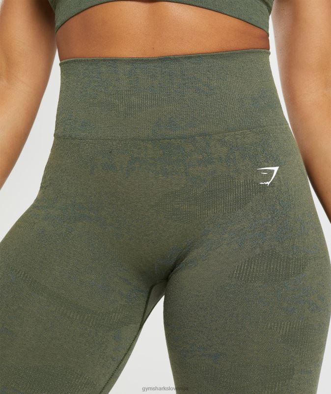 prilagodite maskirne brezšivne pajkice ženskeGymshark moss olive / jedro olive J00L2244