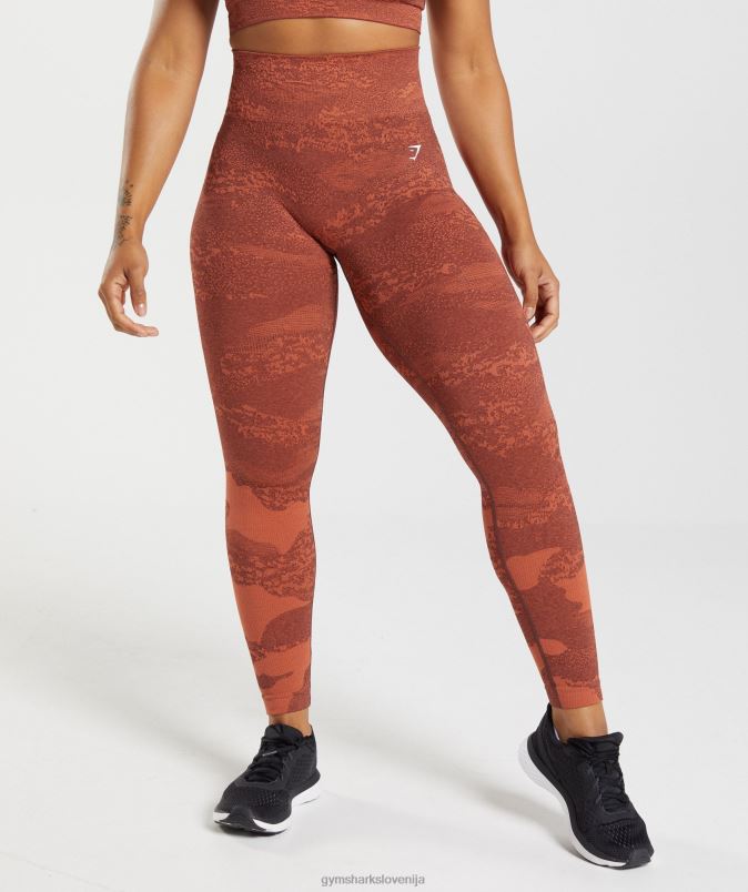 prilagodite maskirne brezšivne pajkice ženskeGymshark nevihtno rdeča/češnjevo rjava J00L2305