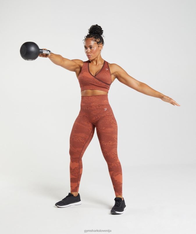 prilagodite maskirne brezšivne pajkice ženskeGymshark nevihtno rdeča/češnjevo rjava J00L2305