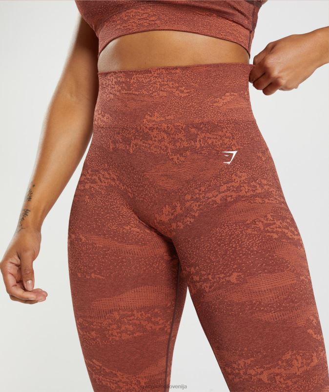 prilagodite maskirne brezšivne pajkice ženskeGymshark nevihtno rdeča/češnjevo rjava J00L2305