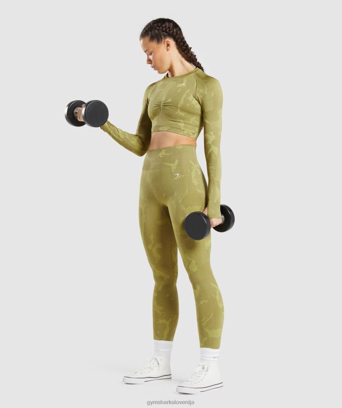 prilagodite maskirne brezšivne pajkice ženskeGymshark savana | grifon zelena J00L2247