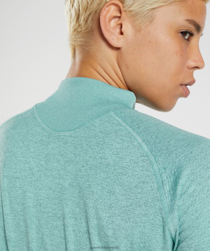 315 majica z dolgimi rokavi za ogrevanje ženskeGymshark biserno modra/zimsko modra lapor J00L2394