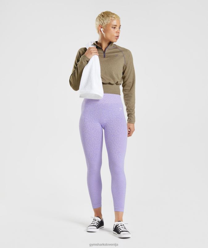 315 majica z dolgimi rokavi za ogrevanje ženskeGymshark cementno rjav/živosrebrno vijoličen lapor J00L2403