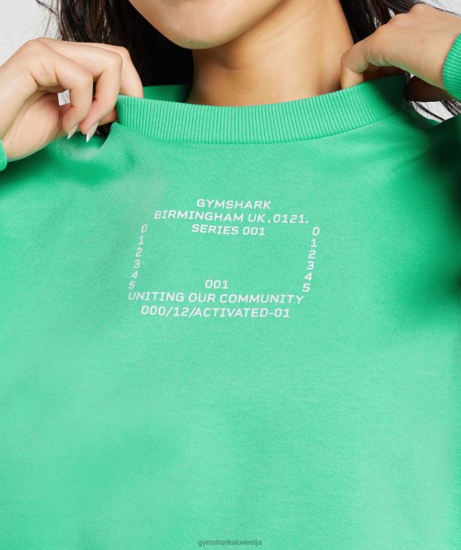 aktivirana grafična majica ženskeGymshark tropsko zelena J00L2390