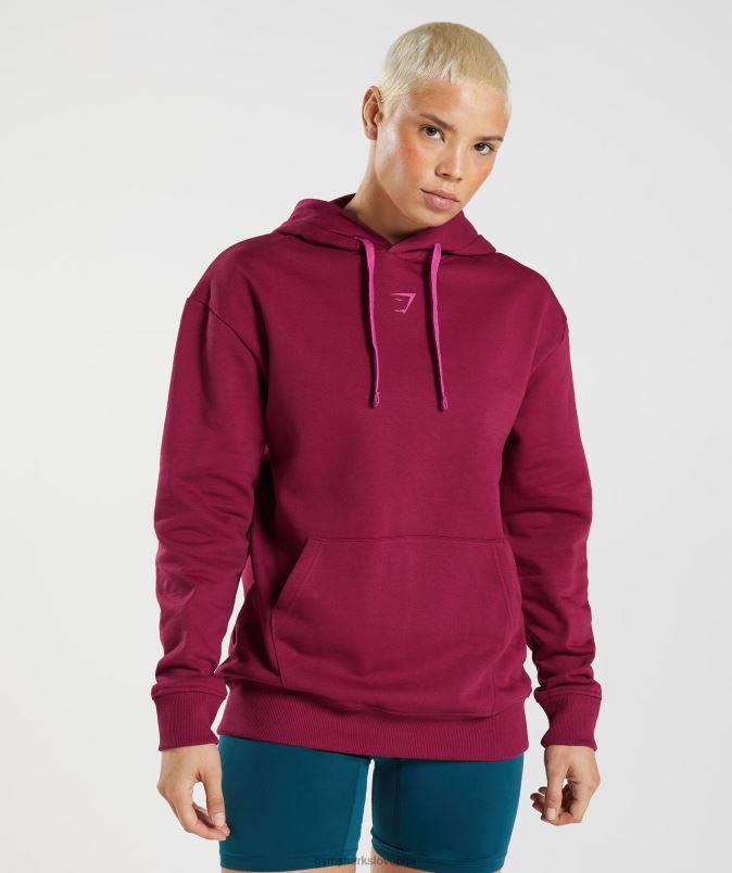 grafični pulover s kapuco ženskeGymshark ribez roza J00L2388