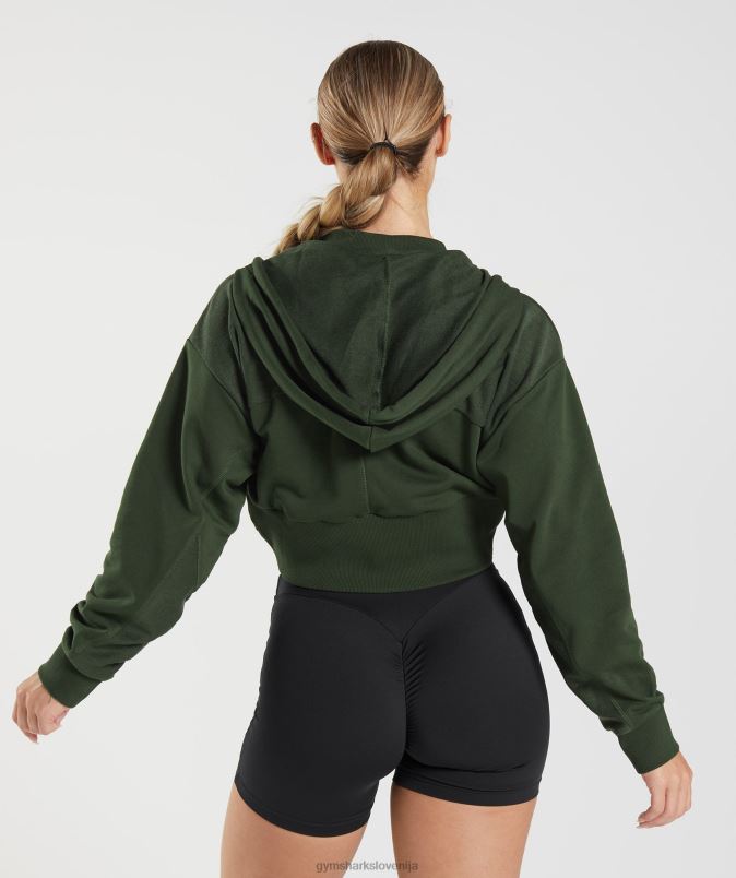 gs power skrajšan pulover z zadrgo ženskeGymshark mah olivno J00L2410