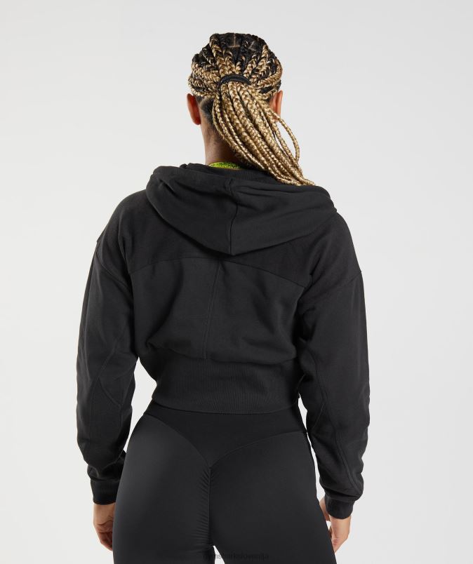 gs power skrajšan pulover z zadrgo ženskeGymshark Črna J00L2354