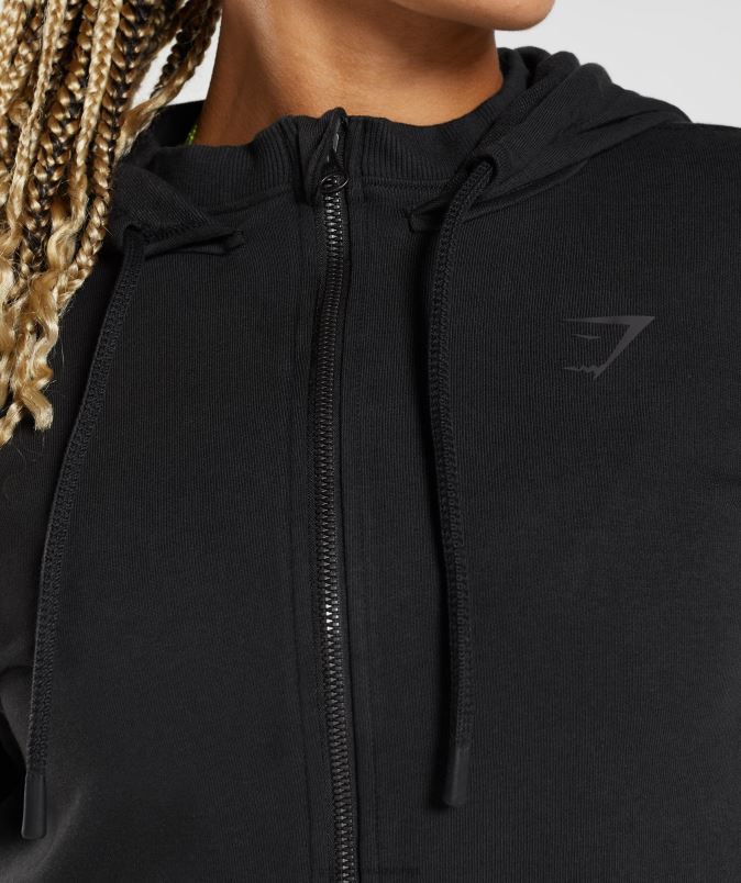 gs power skrajšan pulover z zadrgo ženskeGymshark Črna J00L2354