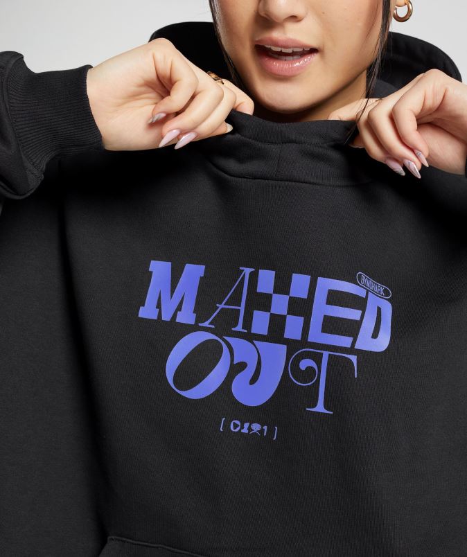 maksimalen pulover s kapuco ženskeGymshark Črna J00L2355
