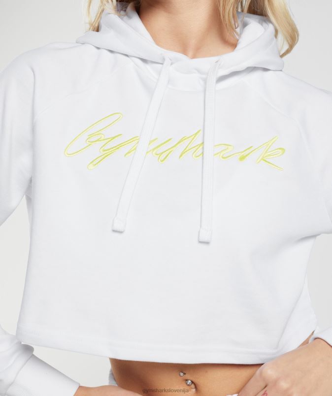 okrašen pulover s kapuco z vezeno grafiko ženskeGymshark bela J00L2375