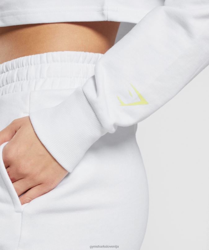 okrašen pulover s kapuco z vezeno grafiko ženskeGymshark bela J00L2375