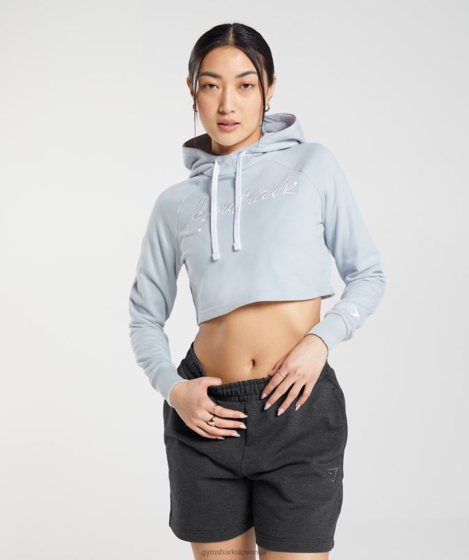 okrašen pulover s kapuco z vezeno grafiko ženskeGymshark rečni kamen siva J00L2382