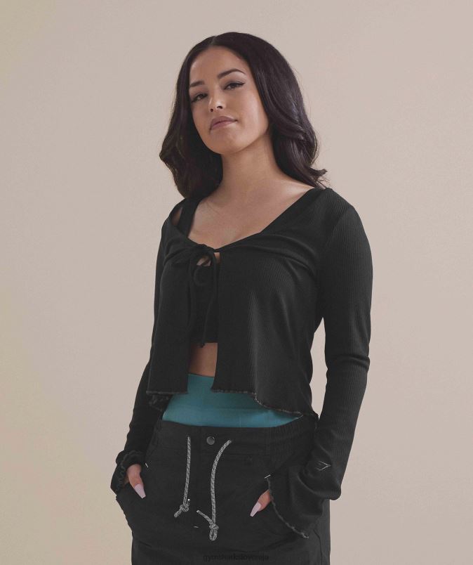 pavza kardigan ženskeGymshark Črna J00L2377