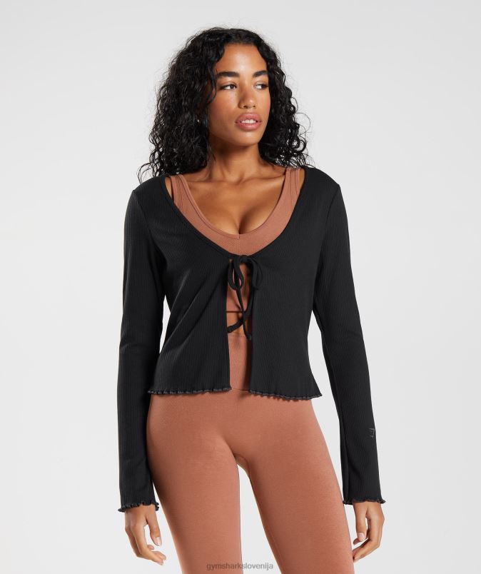 pavza kardigan ženskeGymshark Črna J00L2377