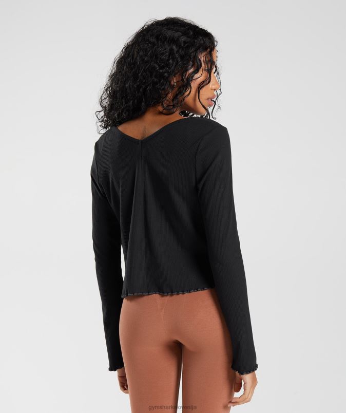 pavza kardigan ženskeGymshark Črna J00L2377