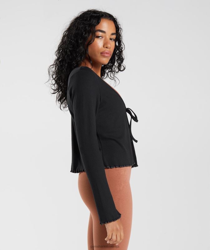 pavza kardigan ženskeGymshark Črna J00L2377