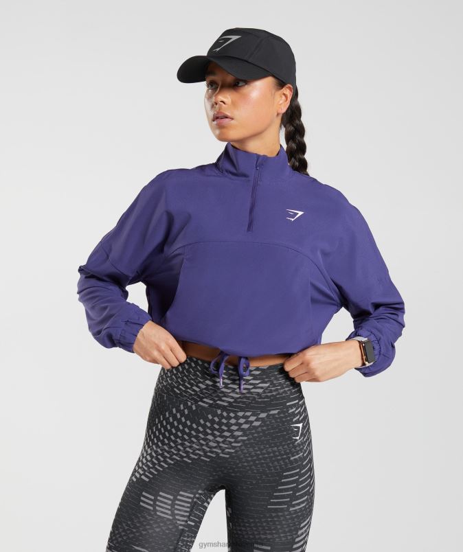 športna vetrovka ženskeGymshark neptunovo vijolična J00L2350