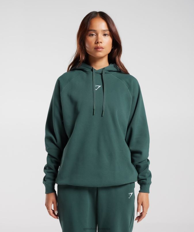 prevelik pulover iz flisa za trening ženskeGymshark megleno zelena J00L2346