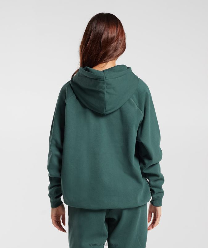 prevelik pulover iz flisa za trening ženskeGymshark megleno zelena J00L2346