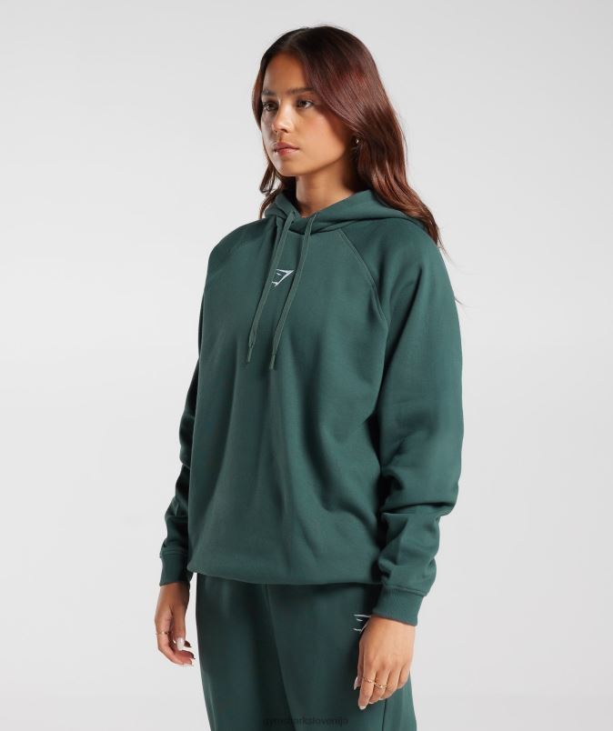 prevelik pulover iz flisa za trening ženskeGymshark megleno zelena J00L2346