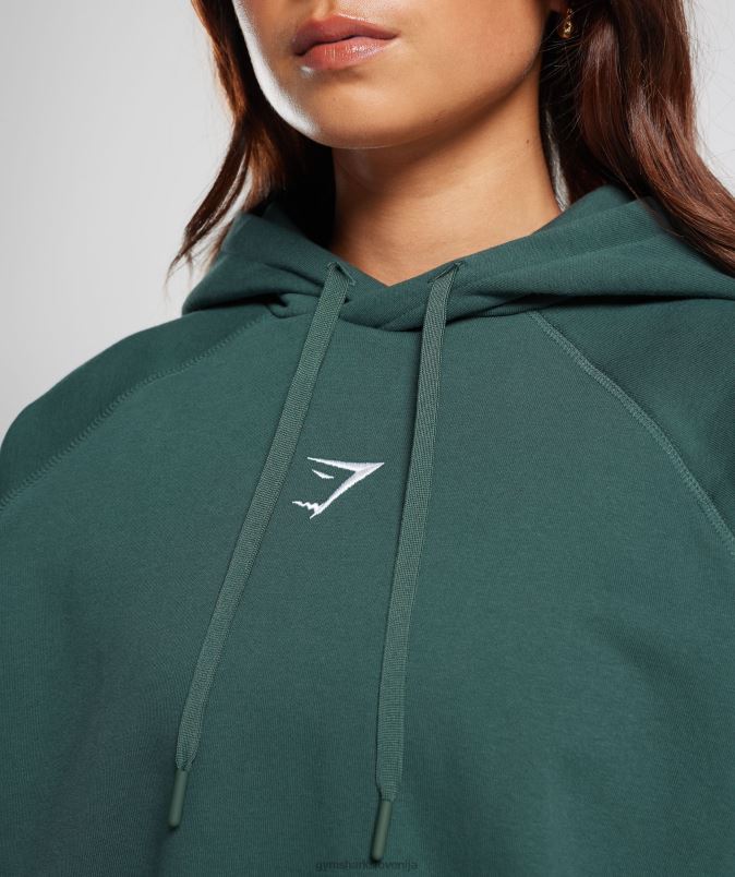 prevelik pulover iz flisa za trening ženskeGymshark megleno zelena J00L2346