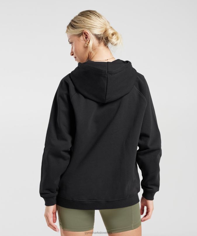 prevelik pulover iz flisa za trening ženskeGymshark Črna J00L2352
