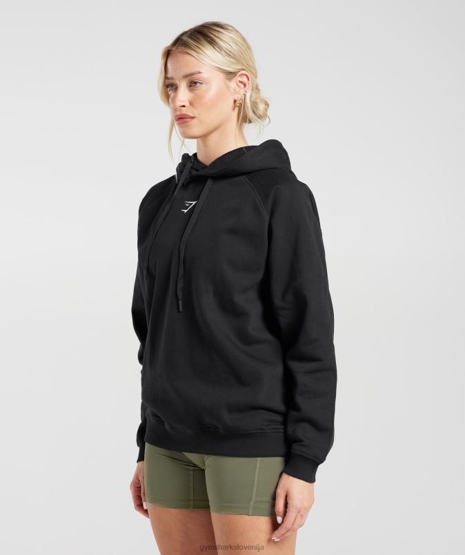 prevelik pulover iz flisa za trening ženskeGymshark Črna J00L2352