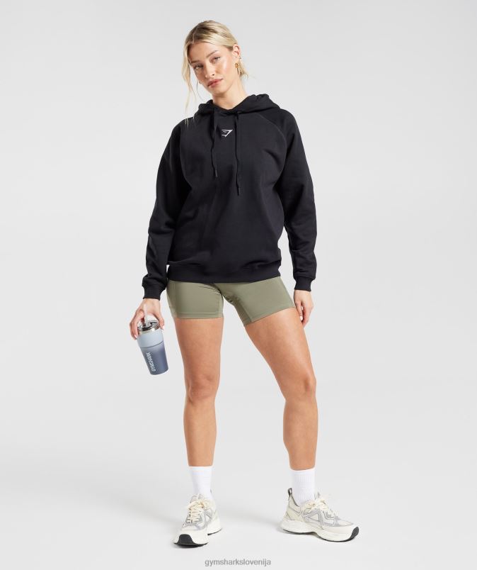 prevelik pulover iz flisa za trening ženskeGymshark Črna J00L2352