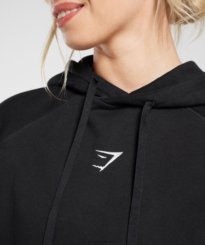 prevelik pulover iz flisa za trening ženskeGymshark Črna J00L2352