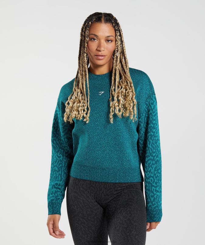 prilagodi živalski pulover ženskeGymshark greben | zimska modrica J00L2374