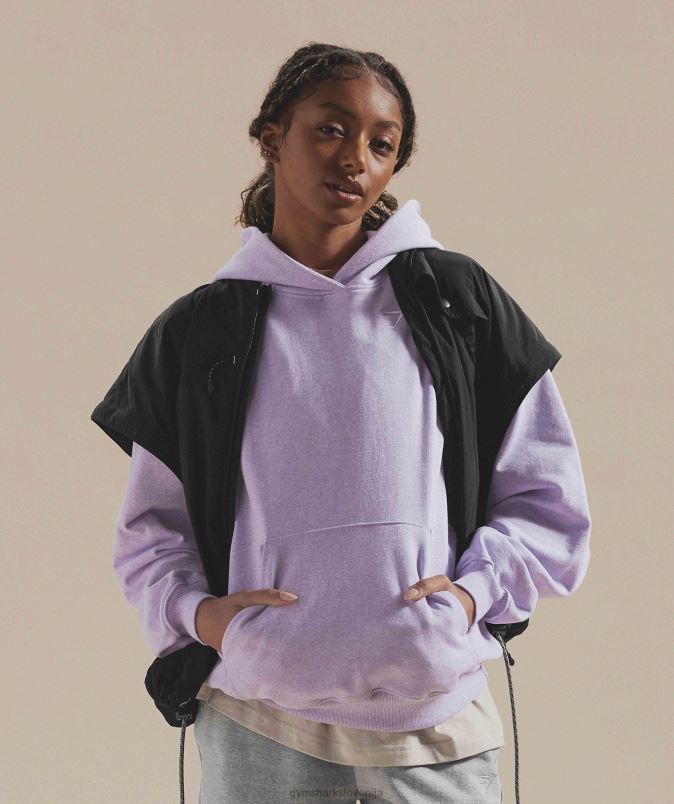 pulover s kapuco za dan počitka ženskeGymshark aura lila lapor J00L2358