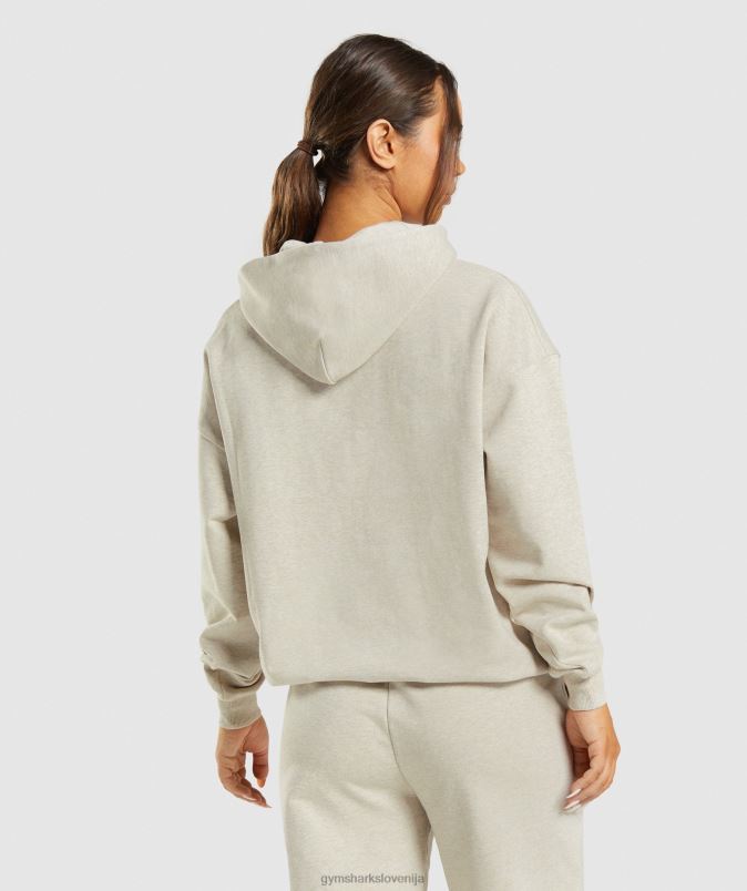 pulover s kapuco za dan počitka ženskeGymshark bež lapor J00L2411