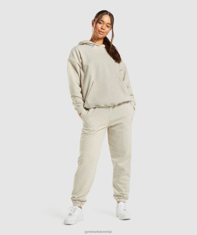 pulover s kapuco za dan počitka ženskeGymshark bež lapor J00L2411