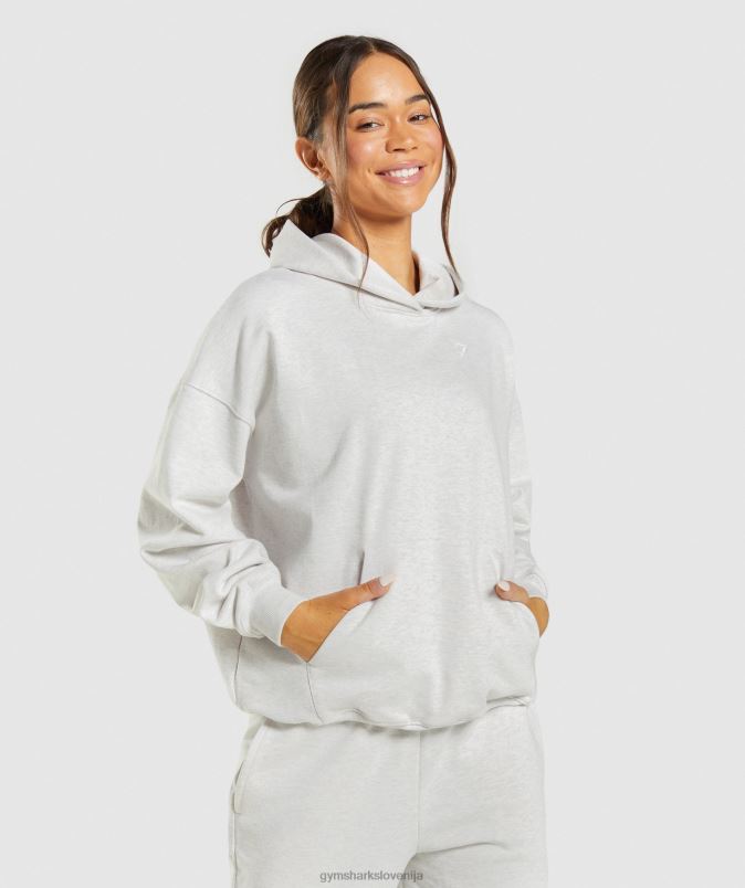 pulover s kapuco za dan počitka ženskeGymshark beli lapor J00L2361
