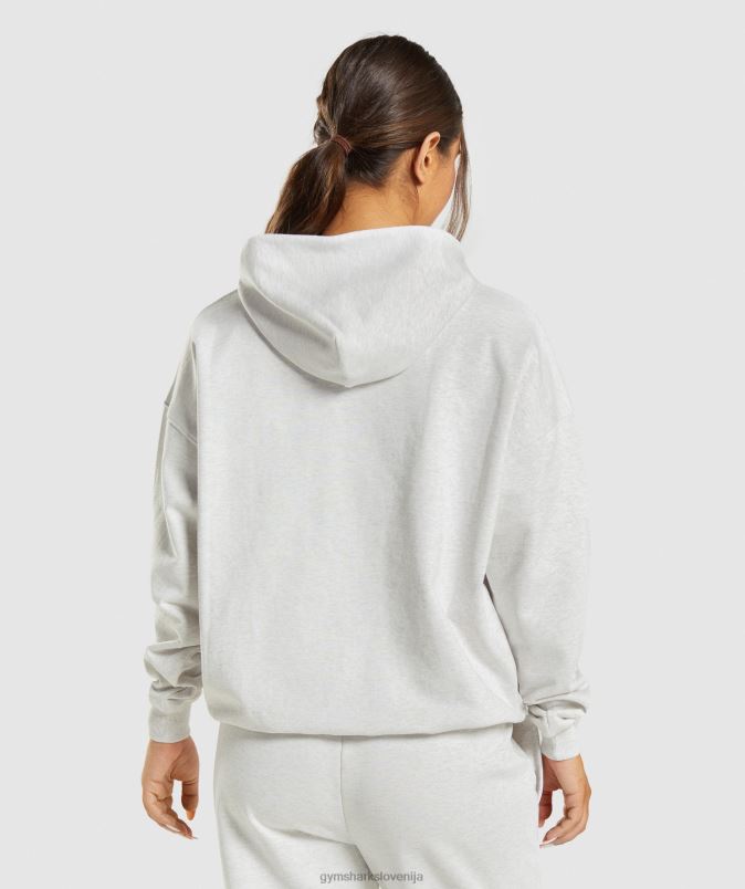 pulover s kapuco za dan počitka ženskeGymshark beli lapor J00L2361