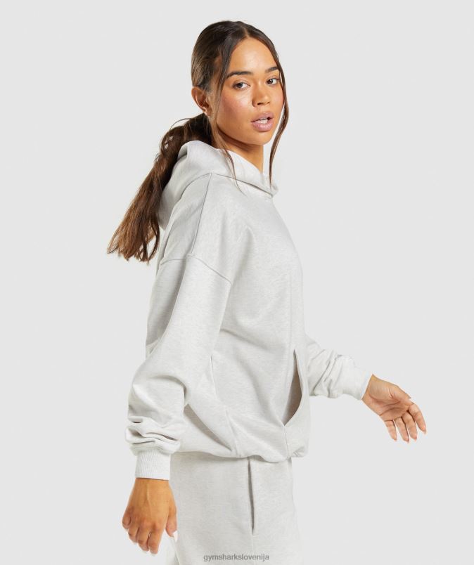 pulover s kapuco za dan počitka ženskeGymshark beli lapor J00L2361