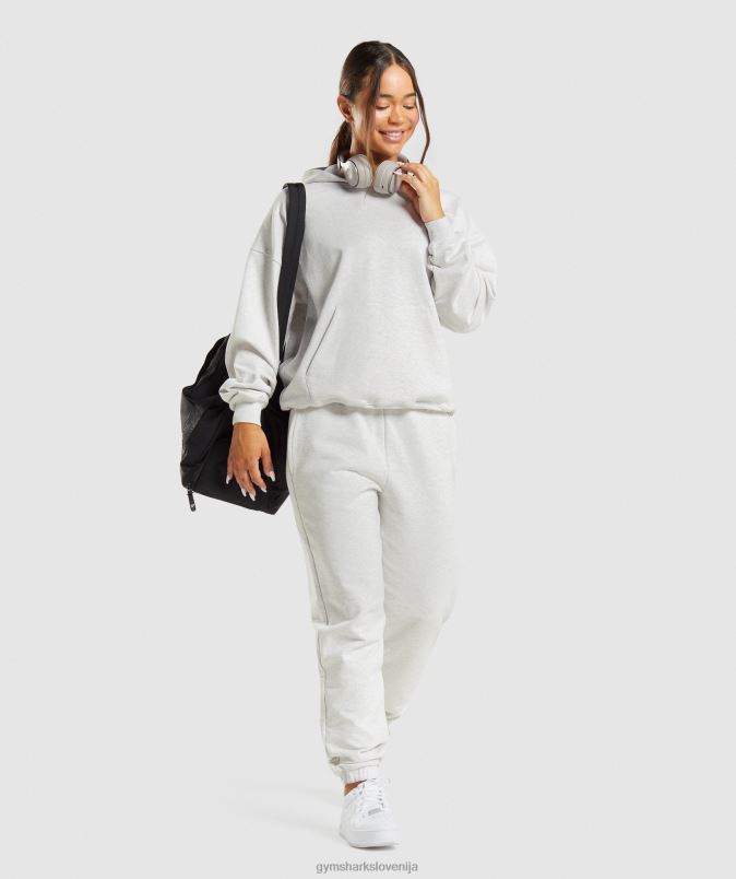 pulover s kapuco za dan počitka ženskeGymshark beli lapor J00L2361