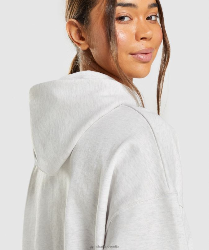 pulover s kapuco za dan počitka ženskeGymshark beli lapor J00L2361