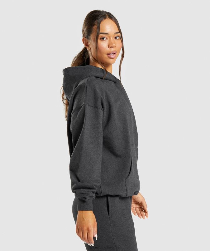 pulover s kapuco za dan počitka ženskeGymshark črni lapor J00L2345