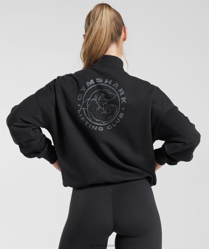 pulover z zadrgo legacy 1/4 ženskeGymshark Črna J00L2412